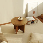 センターテーブル|モダンデザインでリビングにぴったりな円形テーブル|天然木製の温かみある質感 fls-5333