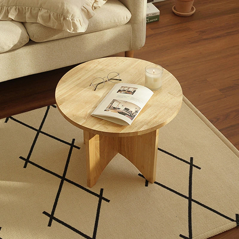 センターテーブル|モダンデザインでリビングにぴったりな円形テーブル|天然木製の温かみある質感 fls-5333