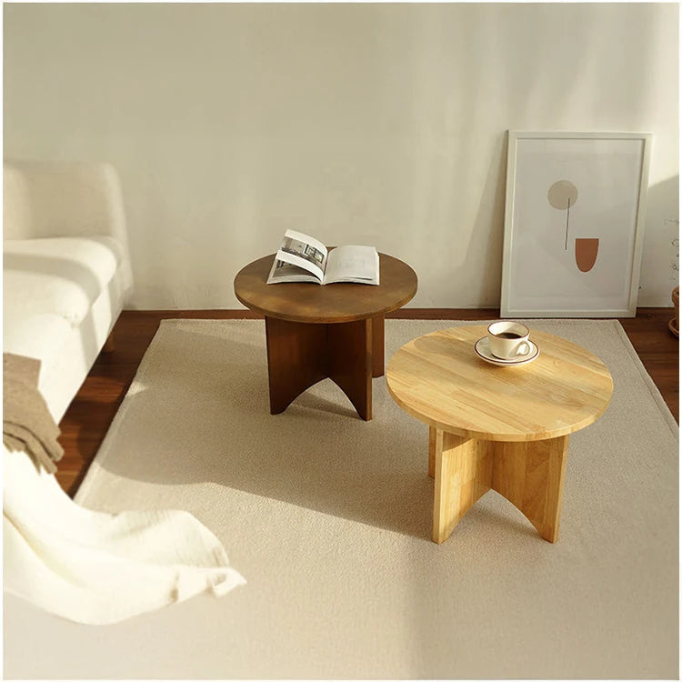 センターテーブル|モダンデザインでリビングにぴったりな円形テーブル|天然木製の温かみある質感 fls-5333