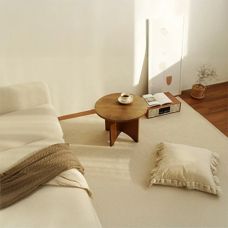 センターテーブル|モダンデザインでリビングにぴったりな円形テーブル|天然木製の温かみある質感 fls-5333