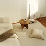 センターテーブル|モダンデザインでリビングにぴったりな円形テーブル|天然木製の温かみある質感 fls-5333