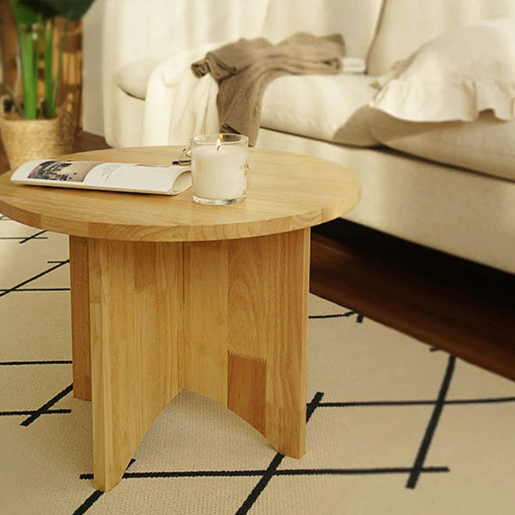 センターテーブル|モダンデザインでリビングにぴったりな円形テーブル|天然木製の温かみある質感 fls-5333