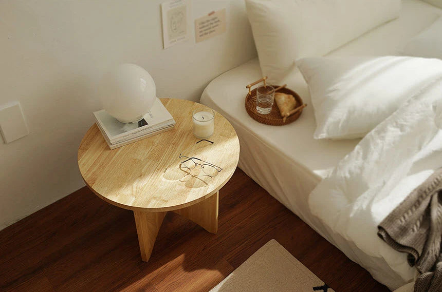 センターテーブル|モダンデザインでリビングにぴったりな円形テーブル|天然木製の温かみある質感 fls-5333