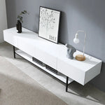 モダンホワイトテレビ台 – スタイリッシュなデザインでお部屋を引き立てる収納付きリビング家具 fls-5335