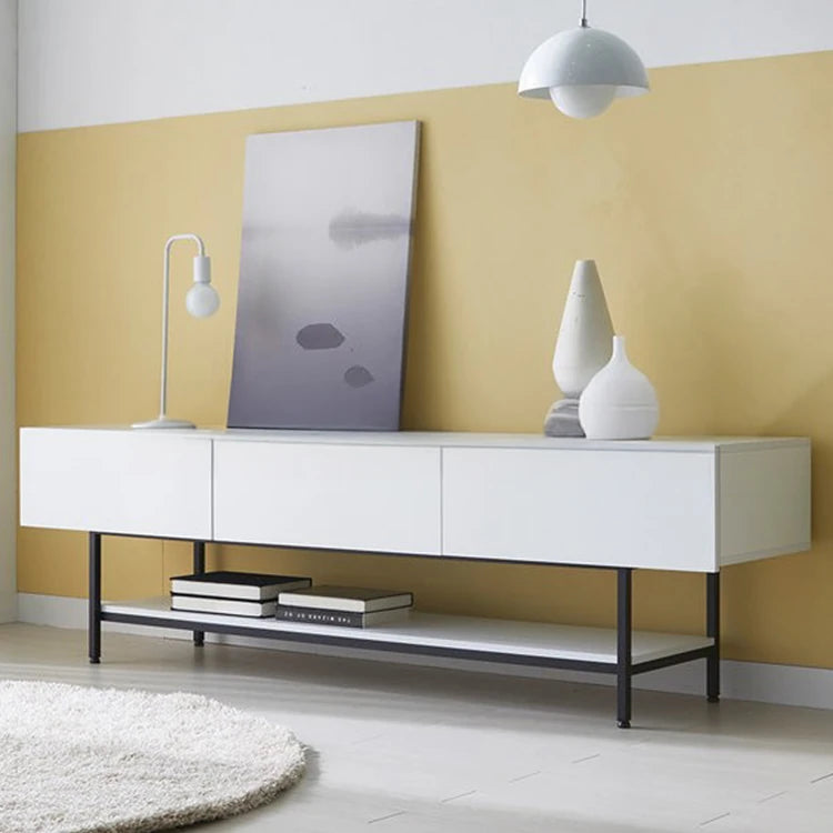 モダンホワイトテレビ台 – スタイリッシュなデザインでお部屋を引き立てる収納付きリビング家具 fls-5335