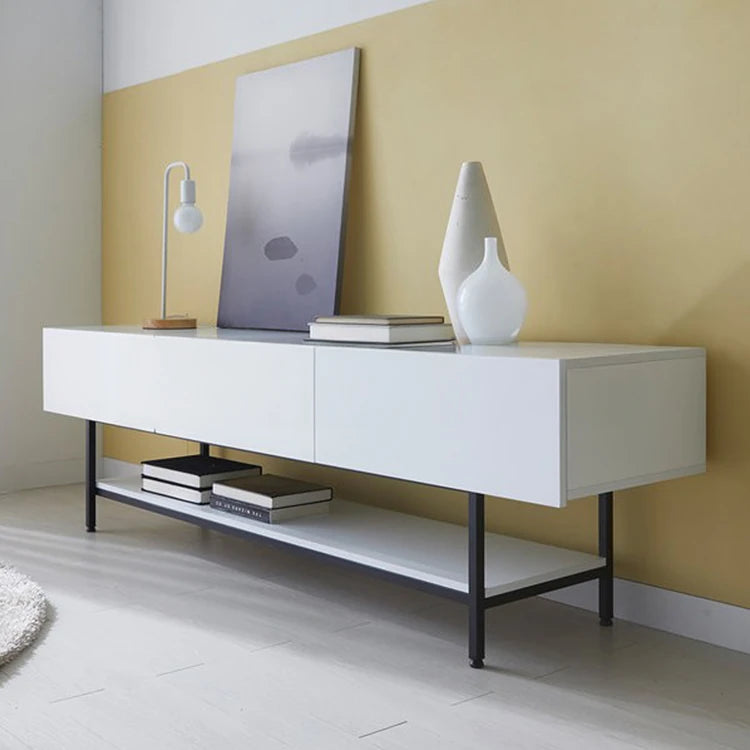 モダンホワイトテレビ台 – スタイリッシュなデザインでお部屋を引き立てる収納付きリビング家具 fls-5335