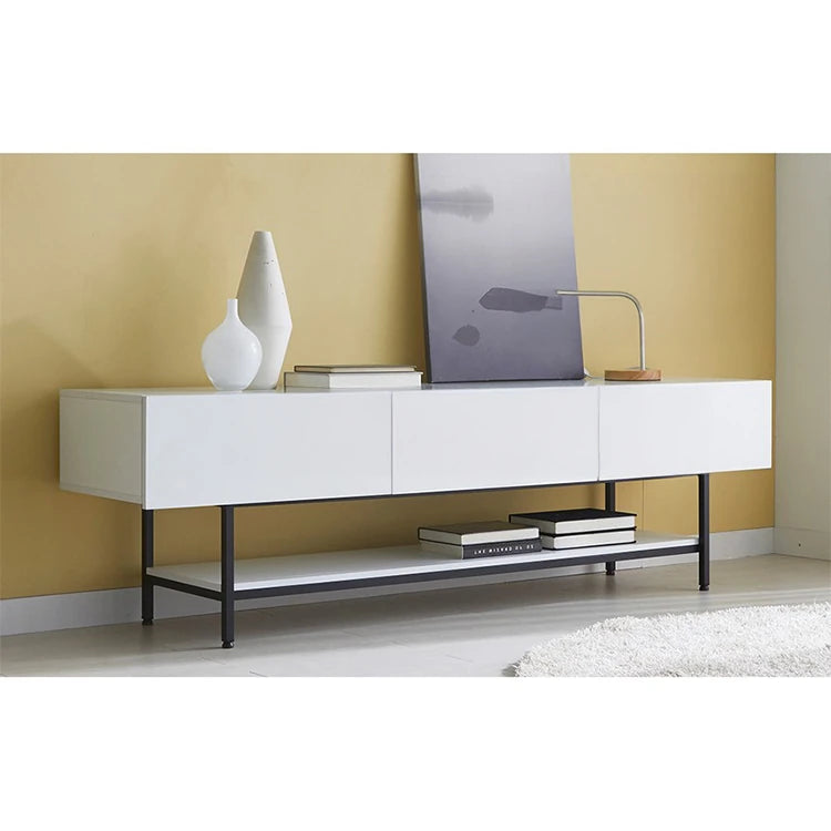 モダンホワイトテレビ台 – スタイリッシュなデザインでお部屋を引き立てる収納付きリビング家具 fls-5335
