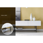 モダンホワイトテレビ台 – スタイリッシュなデザインでお部屋を引き立てる収納付きリビング家具 fls-5335