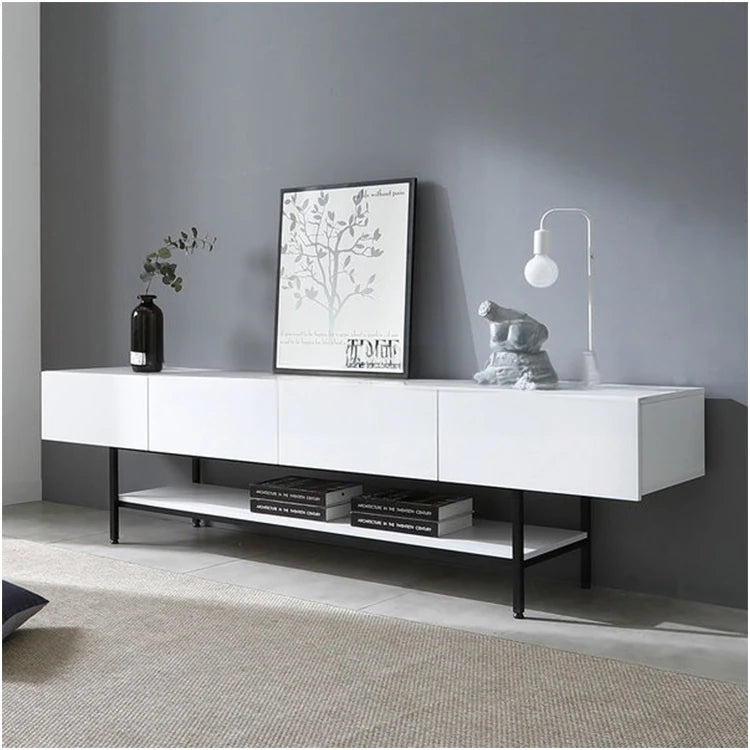 モダンホワイトテレビ台 – スタイリッシュなデザインでお部屋を引き立てる収納付きリビング家具 fls-5335