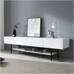 モダンホワイトテレビ台 – スタイリッシュなデザインでお部屋を引き立てる収納付きリビング家具 fls-5335