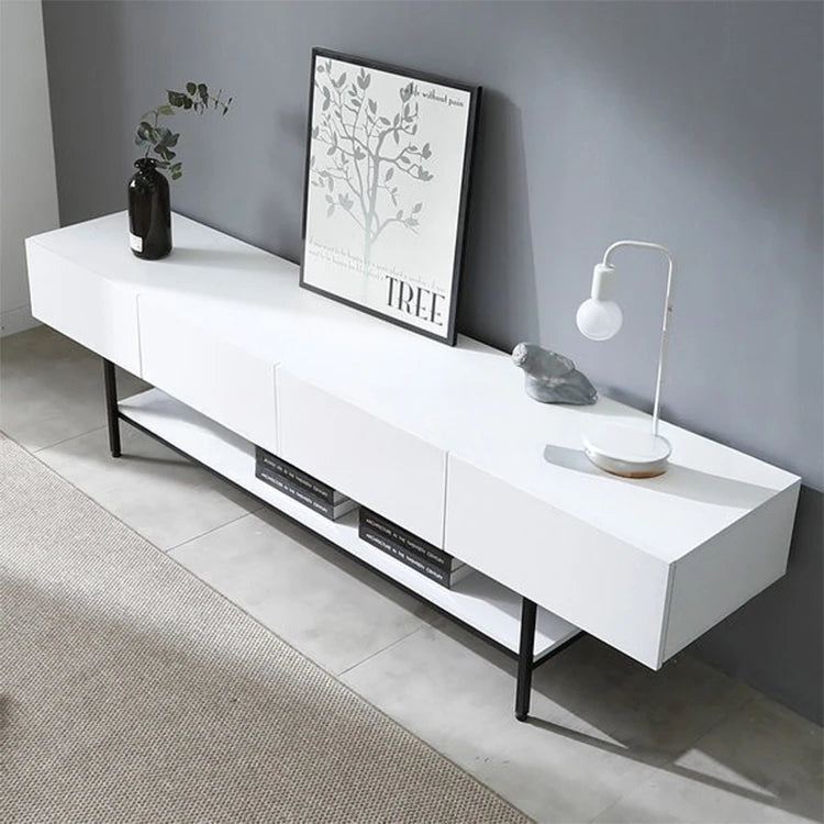 モダンホワイトテレビ台 – スタイリッシュなデザインでお部屋を引き立てる収納付きリビング家具 fls-5335