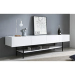 モダンホワイトテレビ台 – スタイリッシュなデザインでお部屋を引き立てる収納付きリビング家具 fls-5335