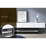 モダンホワイトテレビ台 – スタイリッシュなデザインでお部屋を引き立てる収納付きリビング家具 fls-5335