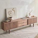 モダンデザインの木製テレビ台 - シンプルで洗練されたリビングルームの必需品! fls-5336