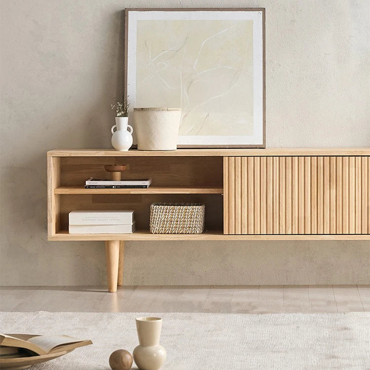 モダンデザインの木製テレビ台 - シンプルで洗練されたリビングルームの必需品! fls-5336