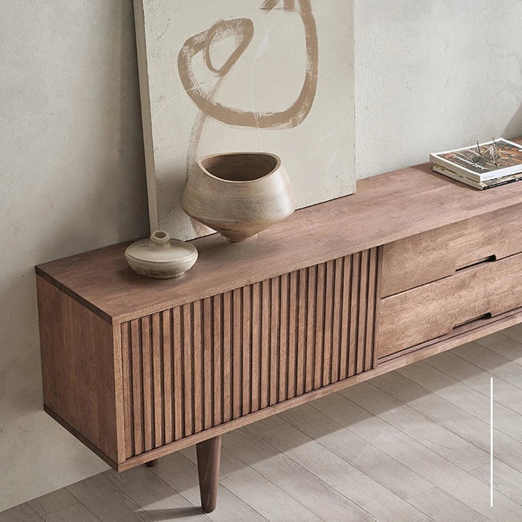モダンデザインの木製テレビ台 - シンプルで洗練されたリビングルームの必需品! fls-5336