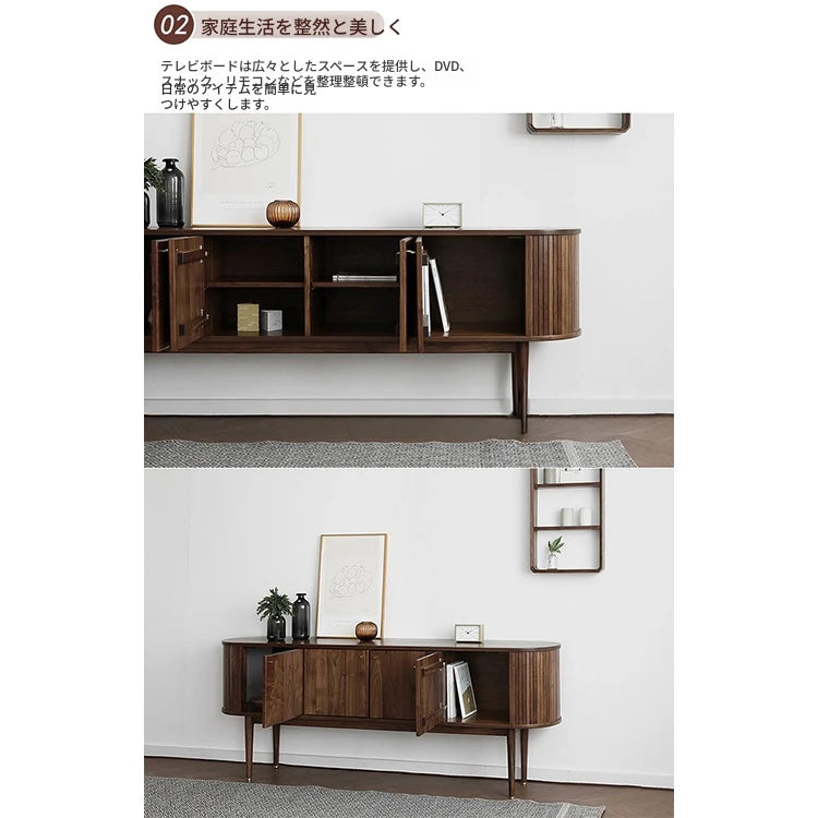 ナチュラルモダンキャビネット - おしゃれなウッド調、収納力抜群でインテリアを引き立てるデザイン fls-5337