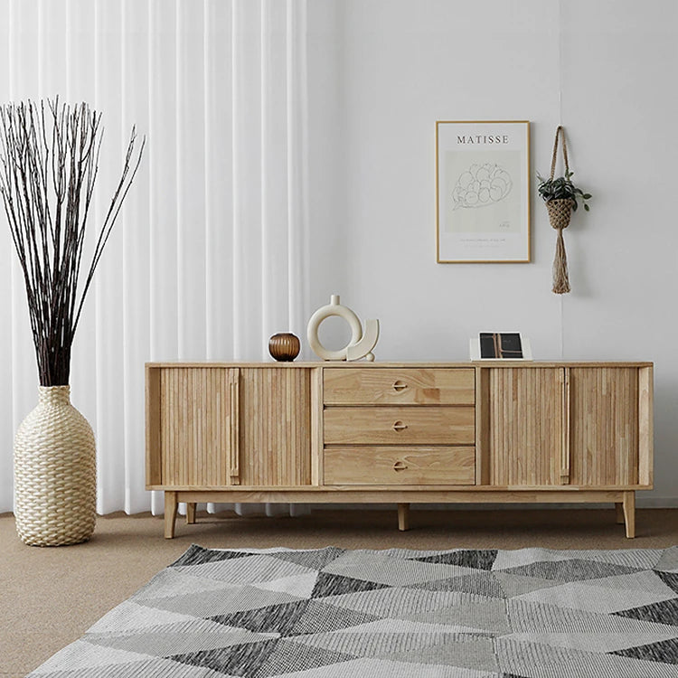 ナチュラルウッド調 テレビ台 - シンプルでスタイリッシュな収納家具、リビングにぴったり! fls-5338