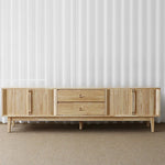 ナチュラルウッド調 テレビ台 - シンプルでスタイリッシュな収納家具、リビングにぴったり! fls-5338