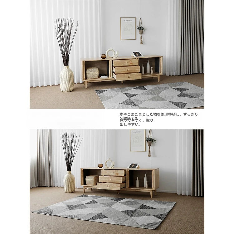 ナチュラルウッド調 テレビ台 - シンプルでスタイリッシュな収納家具、リビングにぴったり! fls-5338