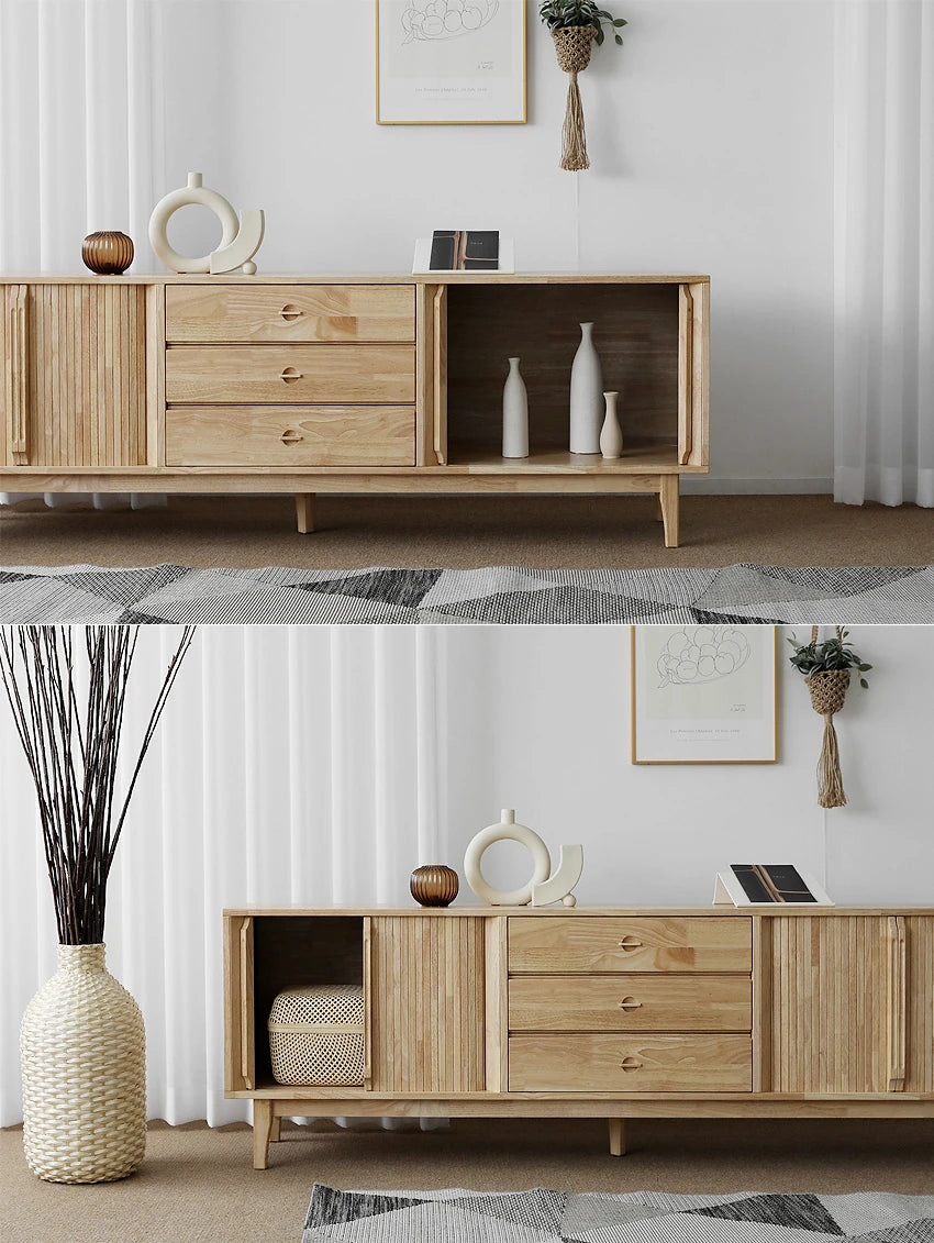 ナチュラルウッド調 テレビ台 - シンプルでスタイリッシュな収納家具、リビングにぴったり! fls-5338