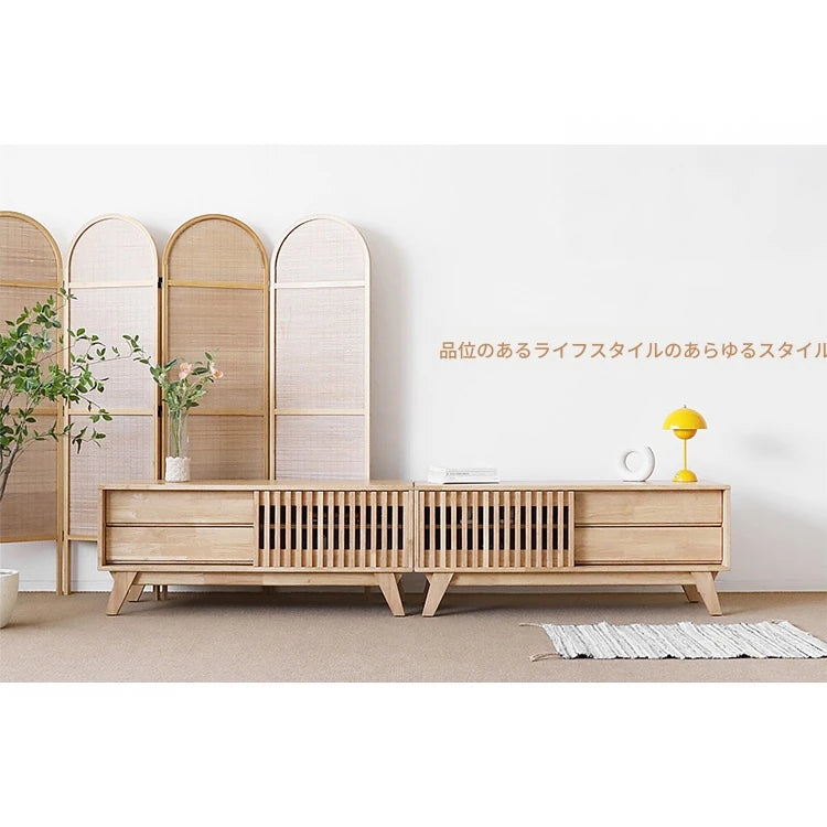 シンプルモダンテレビ台 - 木製デザイン、収納力抜群でリビングをおしゃれに演出する家具 fls-5339