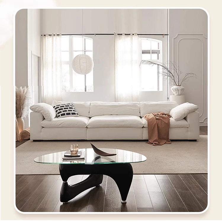 スタイリッシュなパイン製ソファー|綿麻とグースダウン・シリコンフィル使用で贅沢な座り心地【インテリア】 flsd-5181