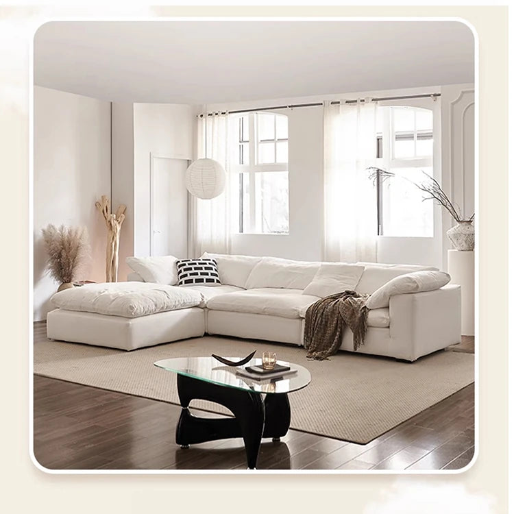 スタイリッシュなパイン製ソファー|綿麻とグースダウン・シリコンフィル使用で贅沢な座り心地【インテリア】 flsd-5181