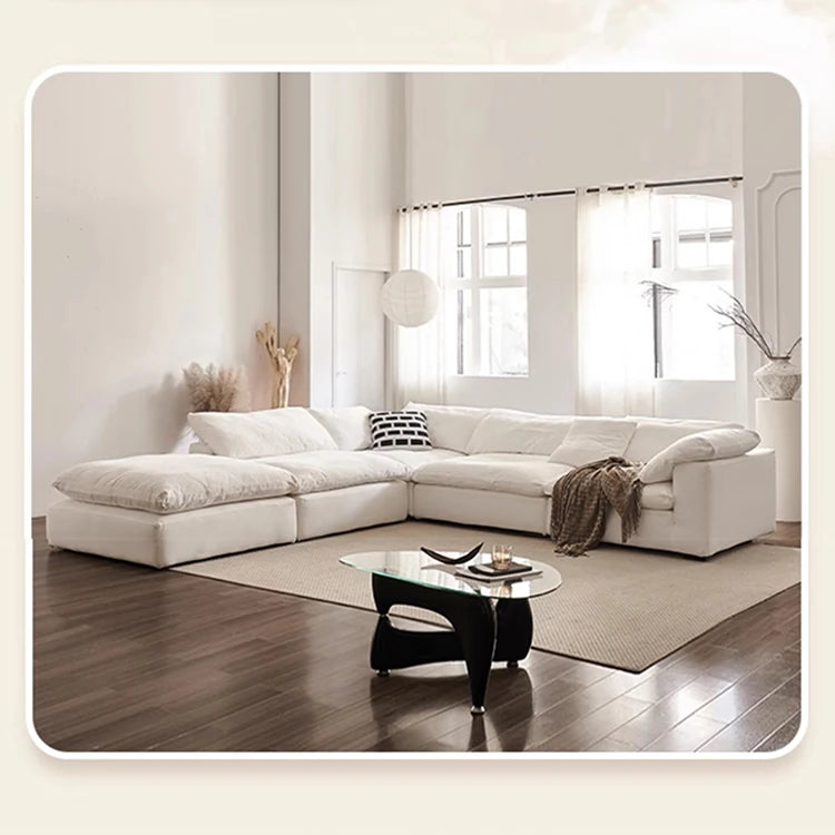 スタイリッシュなパイン製ソファー|綿麻とグースダウン・シリコンフィル使用で贅沢な座り心地【インテリア】 flsd-5181