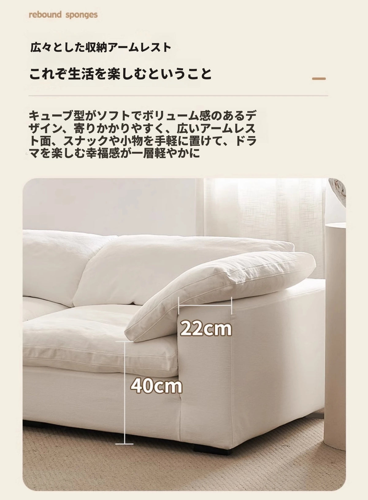 スタイリッシュなパイン製ソファー|綿麻とグースダウン・シリコンフィル使用で贅沢な座り心地【インテリア】 flsd-5181