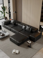 モダンデザイン本革ソファー|パイン・ダウン・合成皮革使用|スタイリッシュなリビング空間を演出! flsd-5182