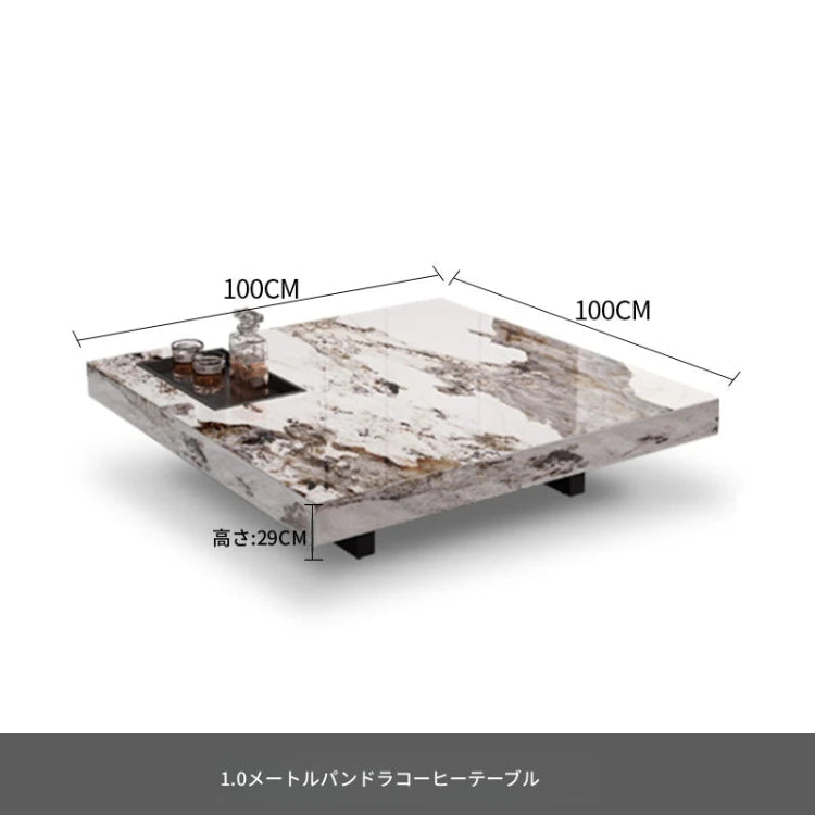 大理石とステンレスの洗練されたセンターテーブル - モダンインテリアに最適なデザイン flsd-5183