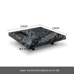 大理石とステンレスの洗練されたセンターテーブル - モダンインテリアに最適なデザイン flsd-5183