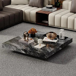 大理石とステンレスの洗練されたセンターテーブル - モダンインテリアに最適なデザイン flsd-5183