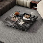 大理石とステンレスの洗練されたセンターテーブル - モダンインテリアに最適なデザイン flsd-5183