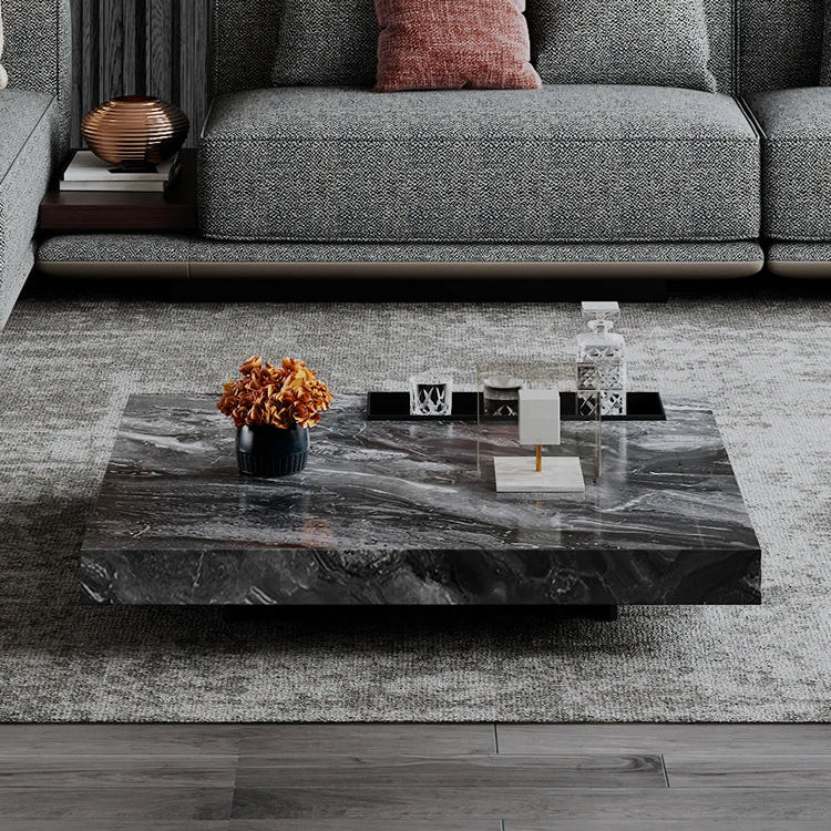 大理石とステンレスの洗練されたセンターテーブル - モダンインテリアに最適なデザイン flsd-5183