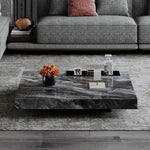 大理石とステンレスの洗練されたセンターテーブル - モダンインテリアに最適なデザイン flsd-5183