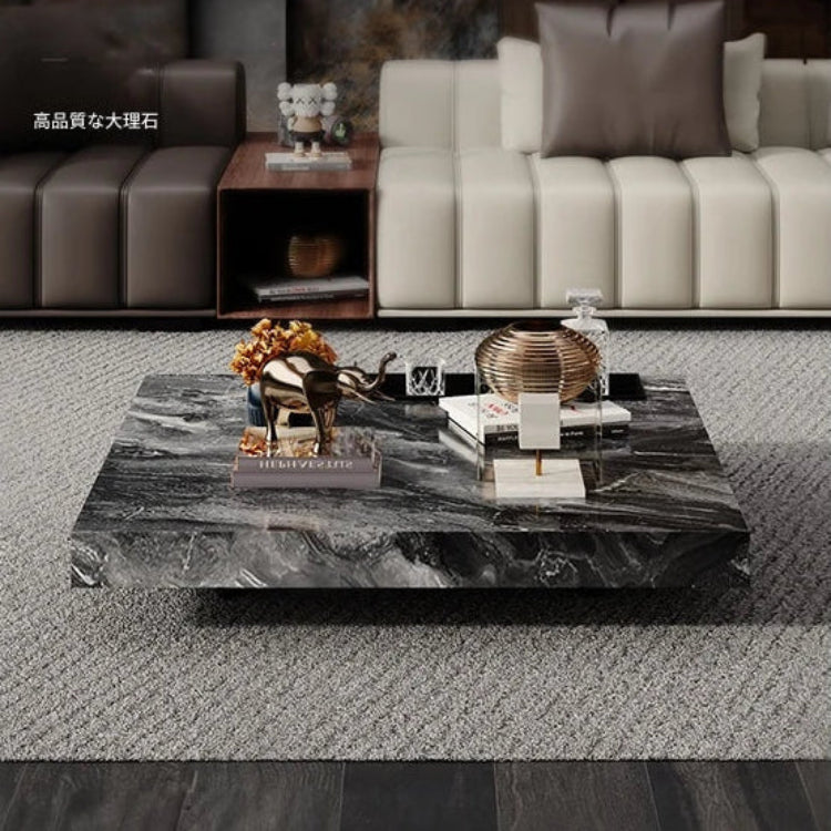 大理石とステンレスの洗練されたセンターテーブル - モダンインテリアに最適なデザイン flsd-5183