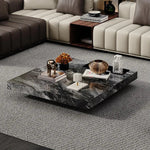 大理石とステンレスの洗練されたセンターテーブル - モダンインテリアに最適なデザイン flsd-5183