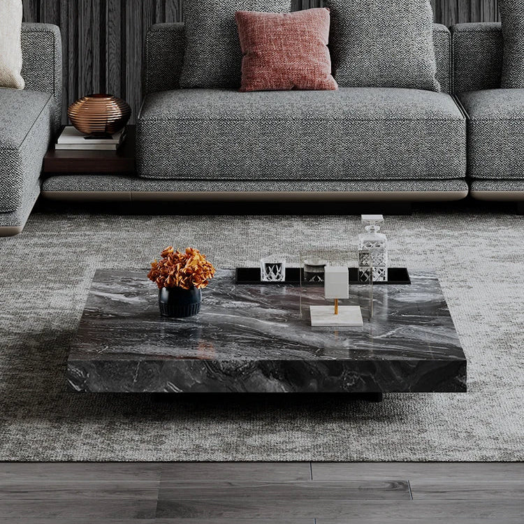 大理石とステンレスの洗練されたセンターテーブル - モダンインテリアに最適なデザイン flsd-5183