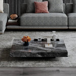 大理石とステンレスの洗練されたセンターテーブル - モダンインテリアに最適なデザイン flsd-5183