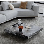 大理石とステンレスの洗練されたセンターテーブル - モダンインテリアに最適なデザイン flsd-5183