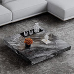 大理石とステンレスの洗練されたセンターテーブル - モダンインテリアに最適なデザイン flsd-5183