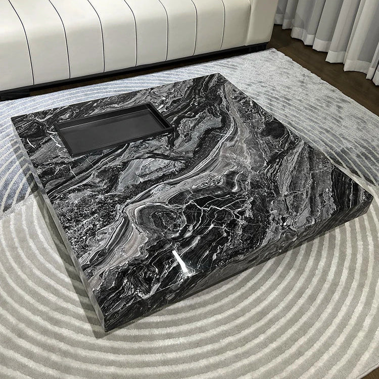 大理石とステンレスの洗練されたセンターテーブル - モダンインテリアに最適なデザイン flsd-5183