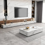 セラミックパイン製のスタイリッシュなテレビ台・コーヒーテーブルセット - モダンインテリアに最適 flsd-5184