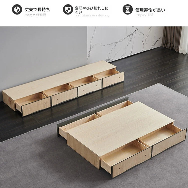 セラミックパイン製のスタイリッシュなテレビ台・コーヒーテーブルセット - モダンインテリアに最適 flsd-5184