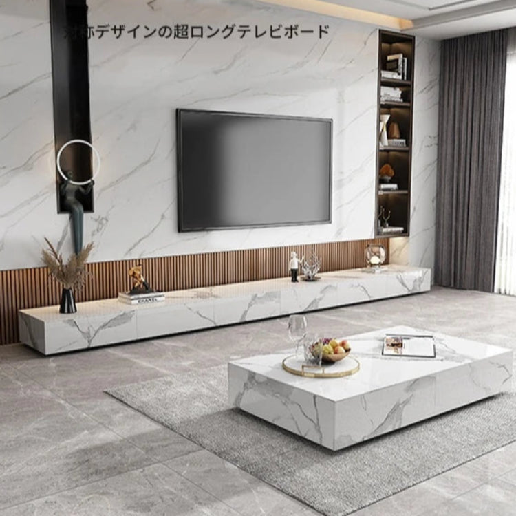 セラミックパイン製のスタイリッシュなテレビ台・コーヒーテーブルセット - モダンインテリアに最適 flsd-5184