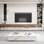 セラミックパイン製のスタイリッシュなテレビ台・コーヒーテーブルセット - モダンインテリアに最適 flsd-5184