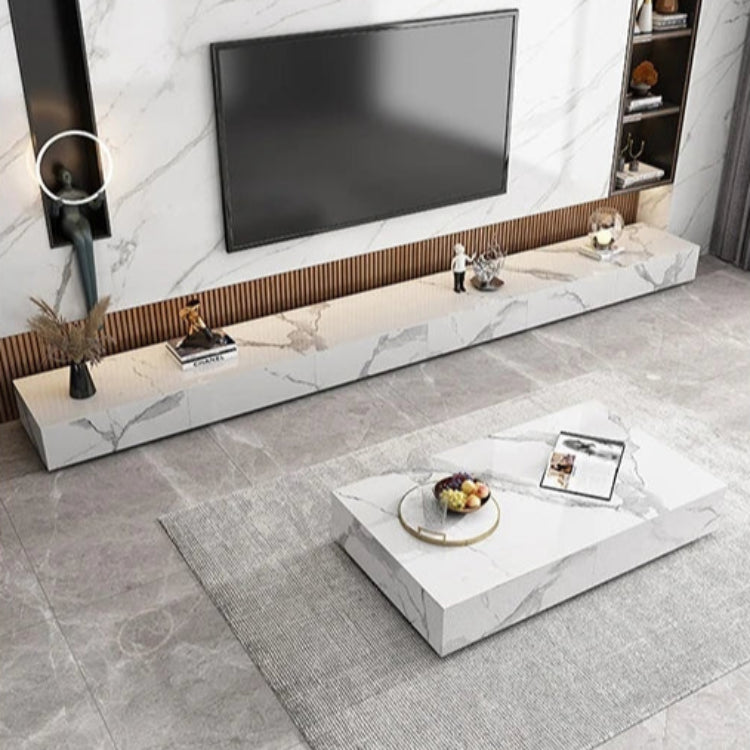 セラミックパイン製のスタイリッシュなテレビ台・コーヒーテーブルセット - モダンインテリアに最適 flsd-5184