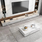 セラミックパイン製のスタイリッシュなテレビ台・コーヒーテーブルセット - モダンインテリアに最適 flsd-5184